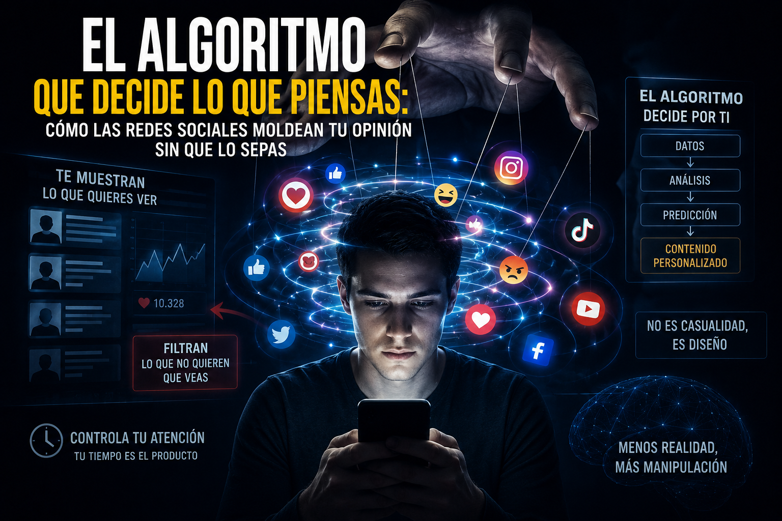 El algoritmo de las redes sociales que decide lo que piensas: cómo las redes sociales moldean tu opinión sin que lo sepas