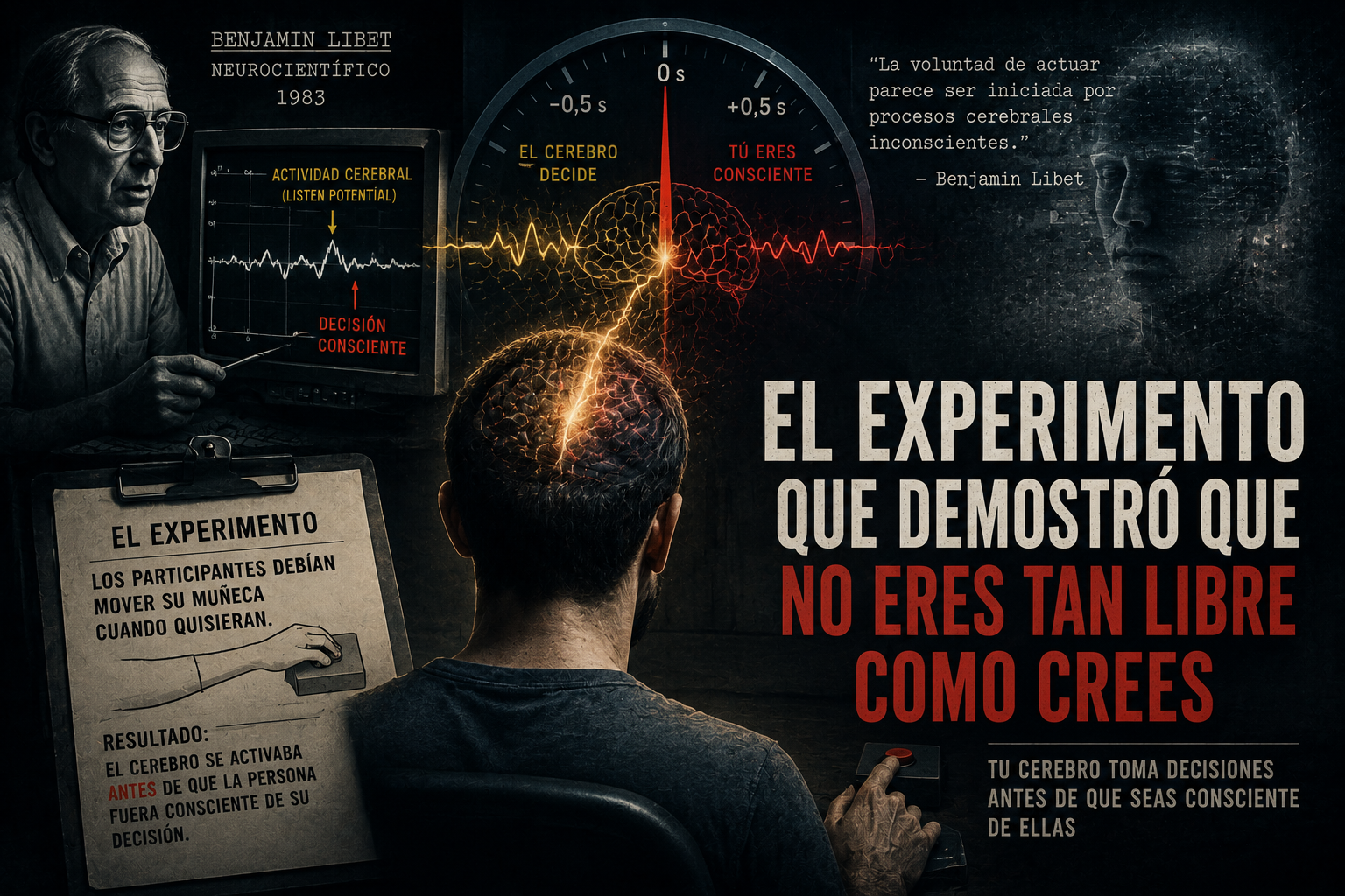 Experimento de Libet: ¿tu cerebro decide antes que tú?