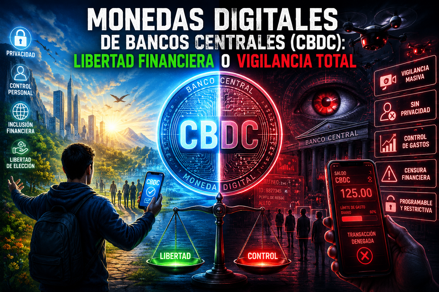 Monedas digitales de bancos centrales (CBDC): libertad financiera o vigilancia total