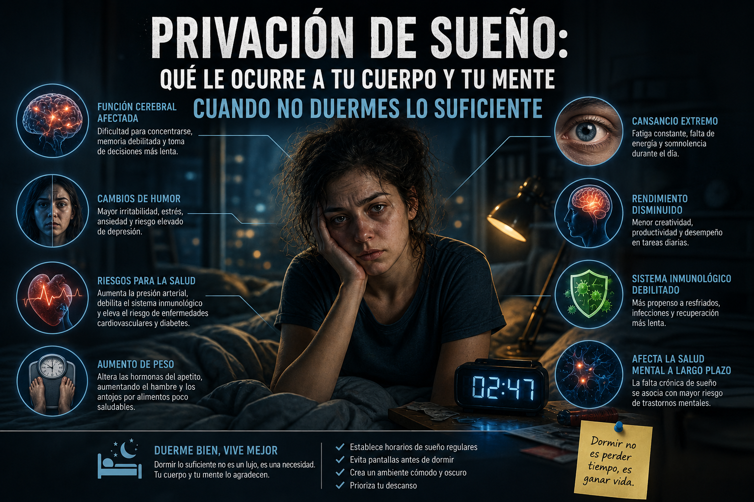 Privación de sueño: qué le ocurre a tu cuerpo y tu mente cuando no duermes lo suficiente